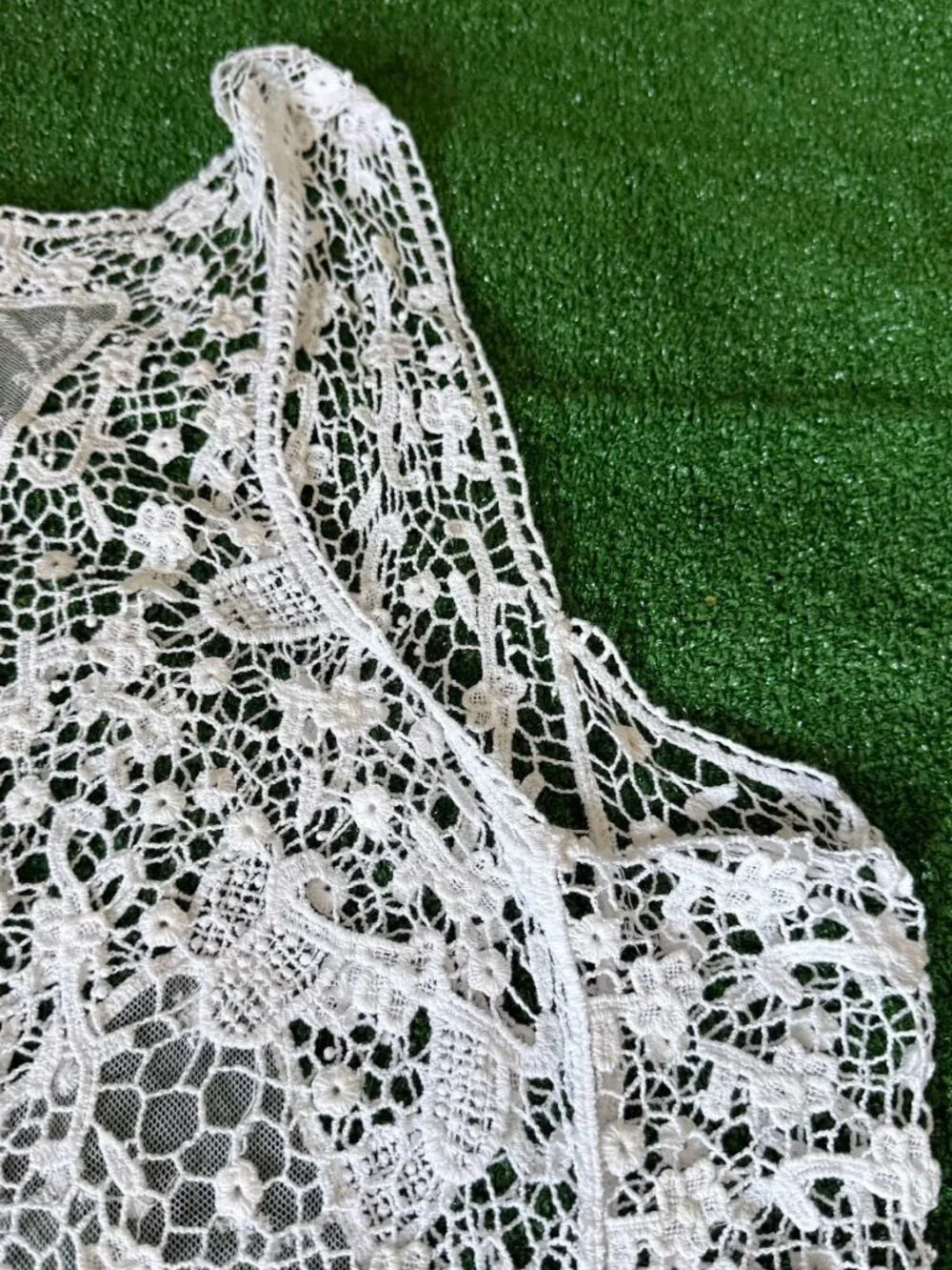 Roommates Boho Ivory Crochet Lace Sheer Tank Top Festival Cover Up Plus Size 3X - Picture 13 of 14